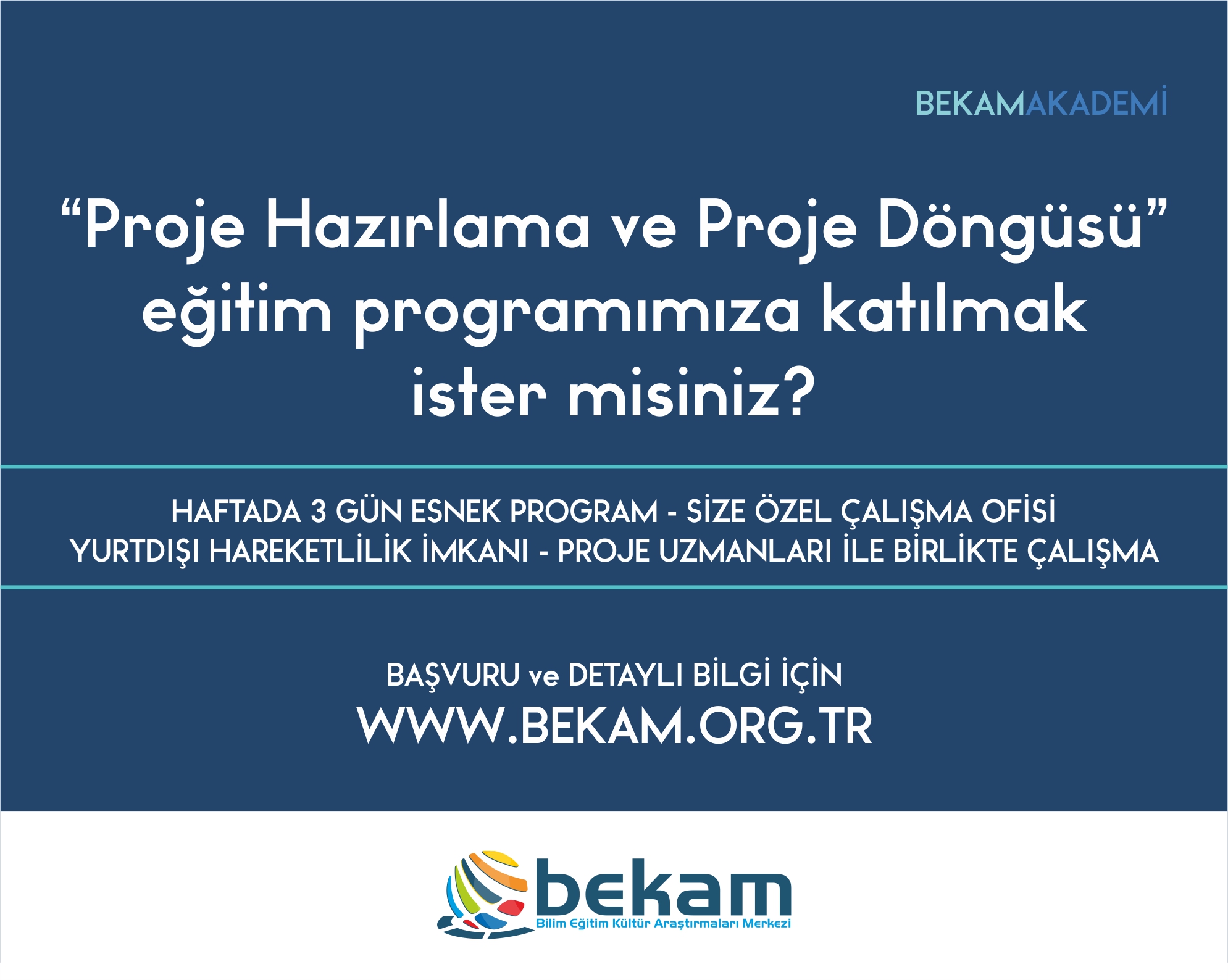 BEKAM’dan Proje Hazırlama ve Proje Döngüsü Eğitim Programı